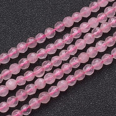 Natural Rose Quartz Beads Strands X-G-G099-F4mm-15-1