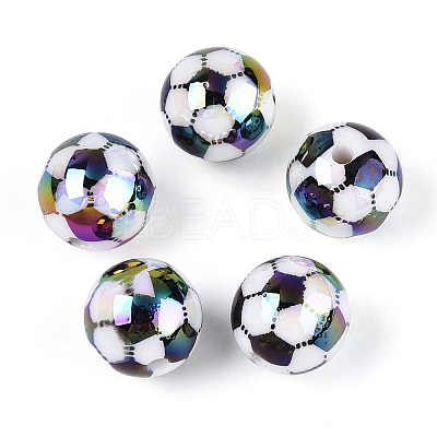 UV Plating Opaque Acrylic Beads OACR-T028-68-1