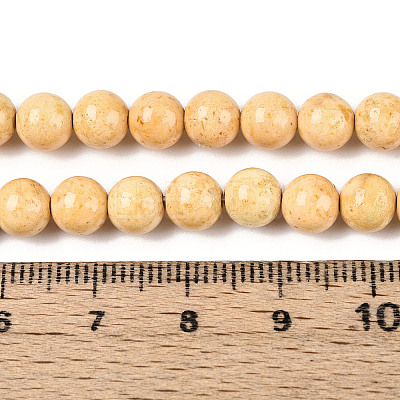 Dyed Synthetic Fossil Beads Strands G-T139-6mm-66B-1