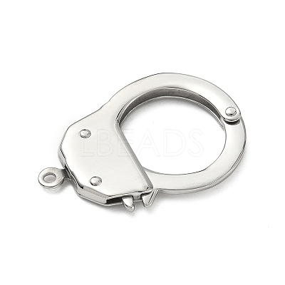 Tarnish Resistant 304 Stainless Steel Handcuff Clasps STAS-D009-01-1