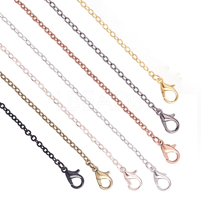 Brass Cable Chains Necklace Making MAK-PH0002-08-1