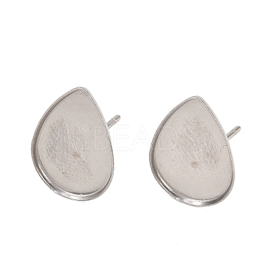 Tarnish Resistant Earring Cabochon Settings 304 Stainless Steel Ear Studs Blank Settings STAS-Q170-13-1
