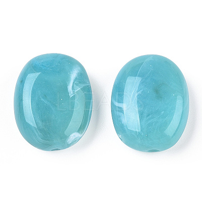 Oval Imitation Gemstone Acrylic Beads OACR-R047-13-1