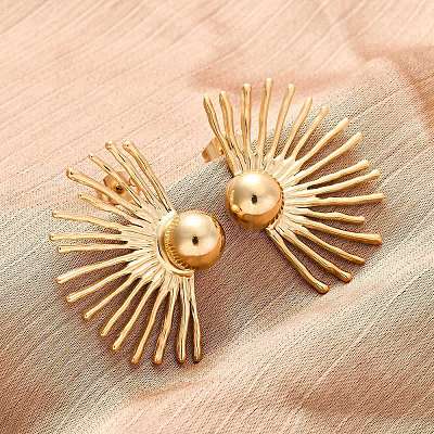 304 Stainless Steel Stud Earrings EJEW-Z098-07G-1