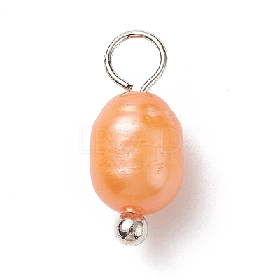 Dyed Natural Cultured Freshwater Pearl Rice Charms PALLOY-JF01948-02-1