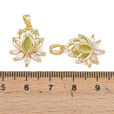 Brass Micro Pave Cubic Zirconia Pendants KK-B161-11G-1