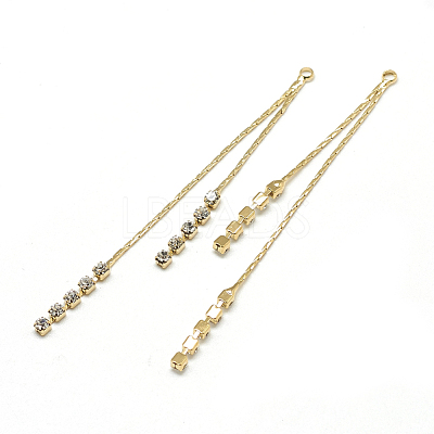 Brass Chain Tassel Big Pendants KK-T032-167G-1