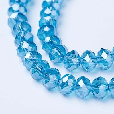 Electroplate Glass Beads Strands EGLA-A044-T8mm-A08-1