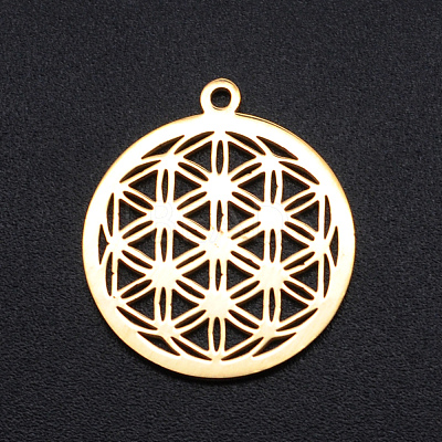 304 Stainless Steel Sacred Geometric Pendants STAS-S105-JN899-2-1