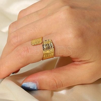 304 Stainless Steel Cuff Open Rings for Women WS3424-2-1