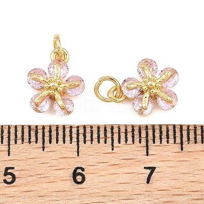 Brass Pave Cubic Zirconia Charms KK-Q085-14G-02-1