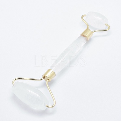 Natural Quartz Crystal Brass Face Massager MRMJ-G008-22G-1