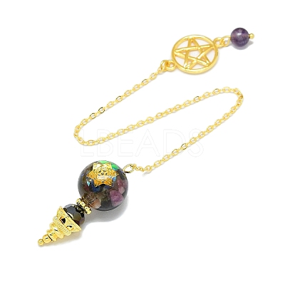 Round Resin Dowsing Pendulum Big Pendants G-C117-01G-12-1
