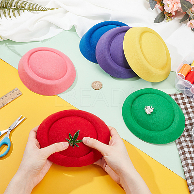 6Pcs 6 Colors Velvet Cloth Mini Hat Fascinator Base AJEW-NB0005-97-1