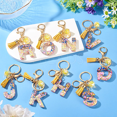 Alloy Resin Polygon Keychains KEYC-TADJ0002-03G-V-1