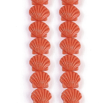 Synthetic Coral Dyed Carved Beads Strands CORA-K009-05A-02-1