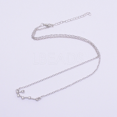 Alloy Rhinestone Pendants Necklaces NJEW-WH0007-02F-1