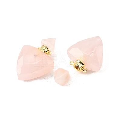 Natural Rose Quartz Perfume Bottle Pendants G-L623-10G-01-1