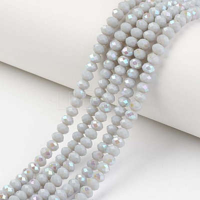 Electroplate Opaque Solid Color Glass Beads Strands EGLA-A034-P4mm-L16-1