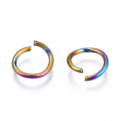 Ion Plating(IP) Rainbow Color 304 Stainless Steel Open Jump Rings X-STAS-N098-062B-01-1