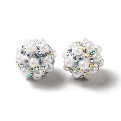 Polymer Clay Rhinestone Beads RGLA-D050-01C-1