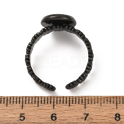 Flower 304 Stainless Steel Cuff Ring Components STAS-P454-05B-B-1
