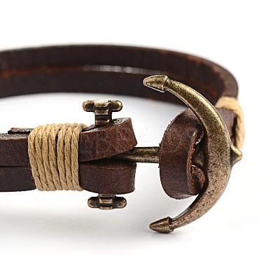 Leather Multi-Strand Bracelets BJEW-P128-35-1