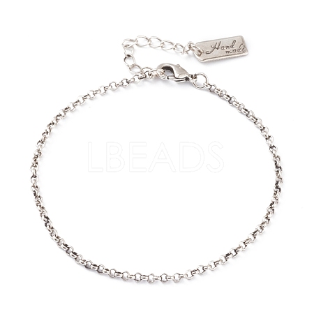 Brass Rolo Chain Bracelets BJEW-H537-08AS-1