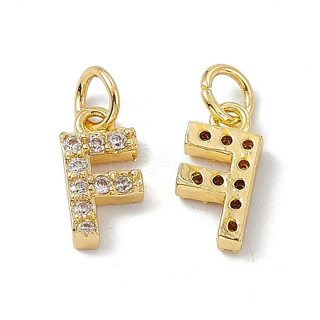 Real 18K Gold Plated Brass Micro Pave Clear Cubic Zirconia Charms KK-E068-VB452-F-1