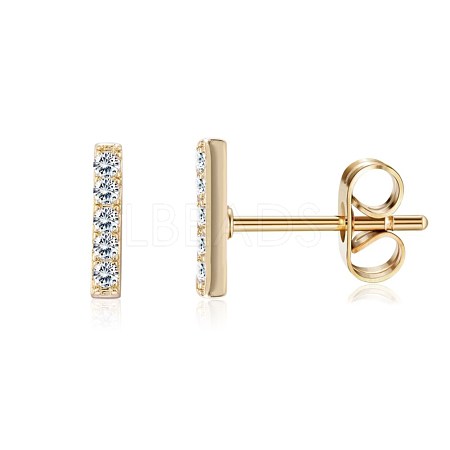 Brass Micro Pave Cubic Zirconia Stud Earrings EJEW-BB35384-G-1