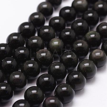 Natural Rainbow Obsidian Beads Strands G-D838-12mm-04-1