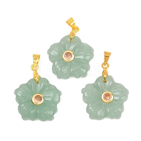 Natural Green Aventurine Carved Pendants G-A315-01G-09-1