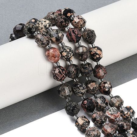 Natural Snowflake Obsidian Beads Strands G-O201B-133G-1