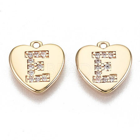 Brass Micro Pave Clear Cubic Zirconia Charms KK-N231-234E-NF-1