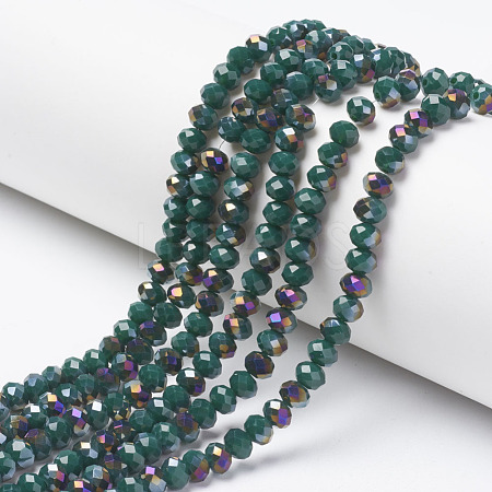 Electroplate Opaque Glass Beads Strands EGLA-A034-P8mm-F06-1