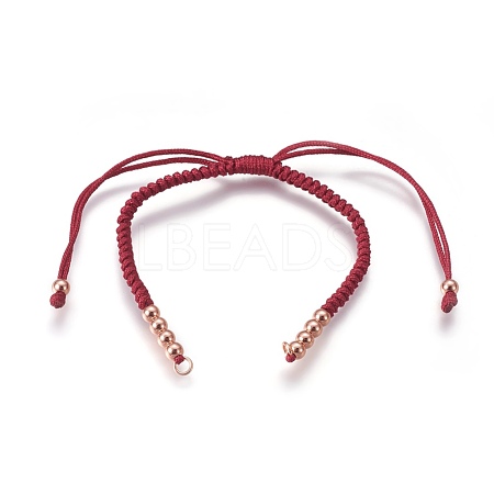 Nylon Cord Braided Bead Bracelets Making BJEW-F360-FRG15-1