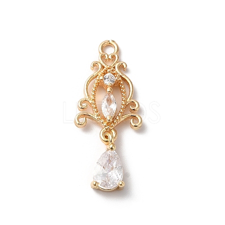 Brass and Glass Pendants KK-C062-03G-1