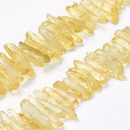 Natural Quartz Crystal Points Beads Strands G-K181-B05-1