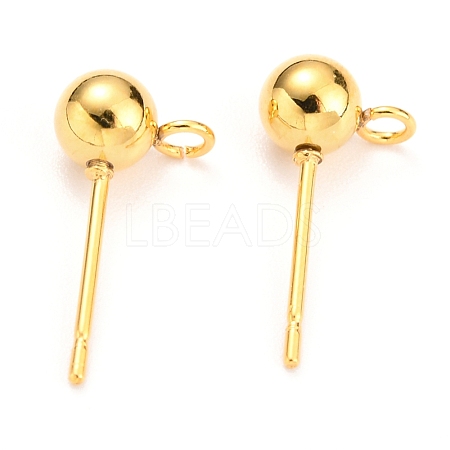 304 Stainless Steel Ball Post Stud Earring Findings X-STAS-Z035-02G-E-1