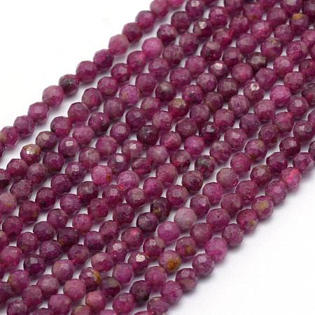 Natural Ruby/Red Corundum Beads Strands G-E411-14-3.5mm-1