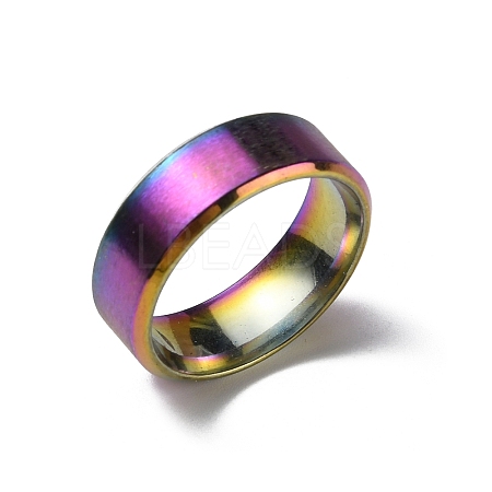 Titanium Steel Wide Band Finger Rings for Women Men RJEW-WH0009-13F-M-1