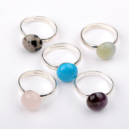 Natural Gemstone Rings RJEW-JR00105-1