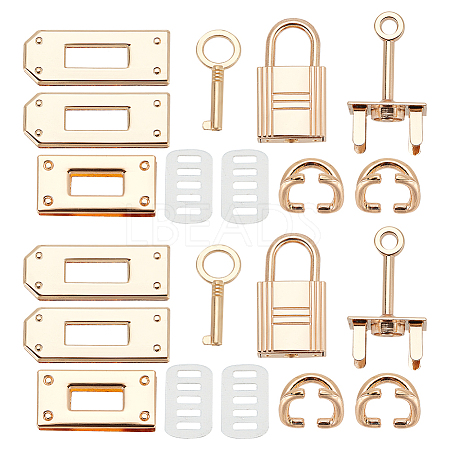 WADORN 2 Sets Alloy Bag Lock Clasp Set FIND-WR0006-89-1