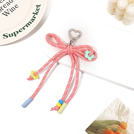 Polyester Braided Rope Bowknot Hanging Ornaments PW-WG70E10-02-1