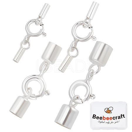 Beebeecraft 4 Sets 4 Size 925 Sterling Silver Spring Ring Clasps STER-BBC0001-44-1