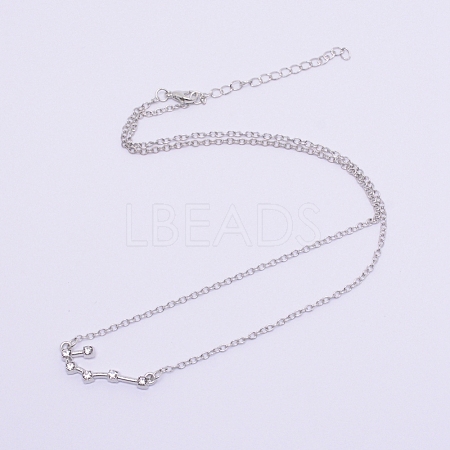 Alloy Rhinestone Pendants Necklaces NJEW-WH0007-02F-1