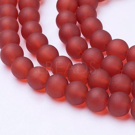 Baking Paint Transparent Glass Bead Strands GLAA-S031-8mm-06-1