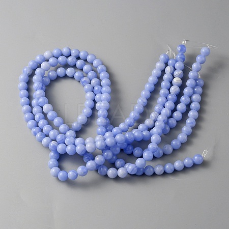 Natural Blue Lace Agate Beads Strands G-WH0016-42A-1