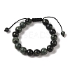 10mm Round Natural Kambaba Jasper Braided Bead Bracelets BJEW-C067-01C-21-2