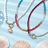 Shell Pearl Beaded Necklaces for Women NJEW-JN04832-2